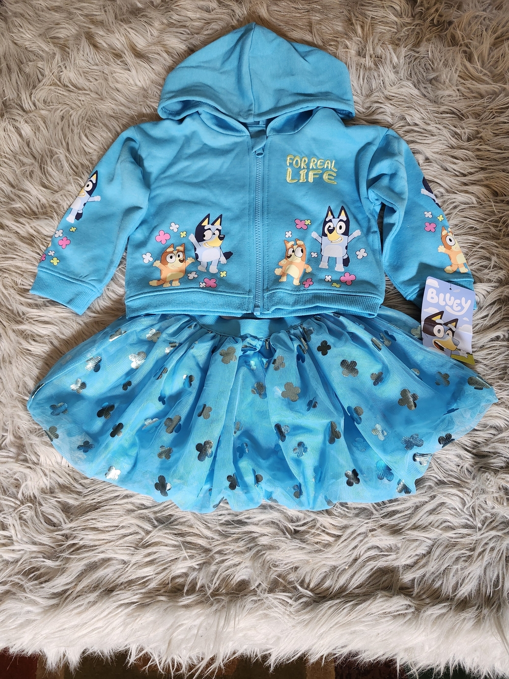 Disney Bluey Hoodie, Shirt And Tulle Skirt 3 Piece Set